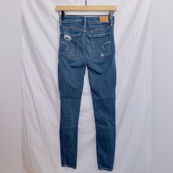 American Eagle Next Level Stretch Distressed Button Front hi Rise Jegging Jean - Picture 7 of 7